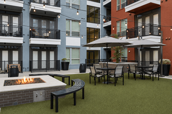 Private courtyard with fire pit